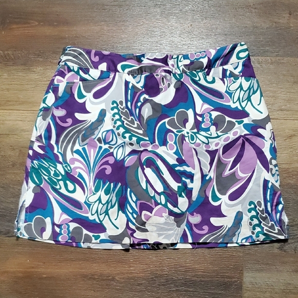 Lady Hagen Purple and Blue Patterned Skort - Picture 1 of 8